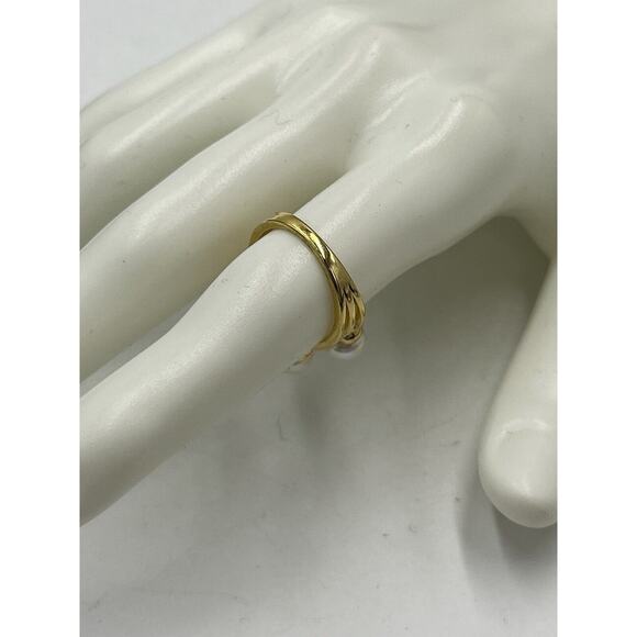 AMBER SCEATS Aerin triple band 3 FW Pearls 925 Gold 24 K plated Ring 6.75 New - Picture 7 of 10